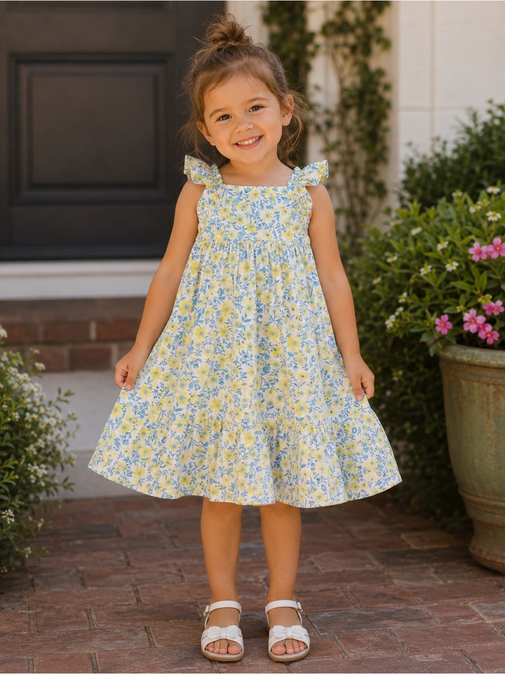 Tommy Bahama Girls' Yellow Floral Dress 2T | Summer | Vacation | Family Photos
